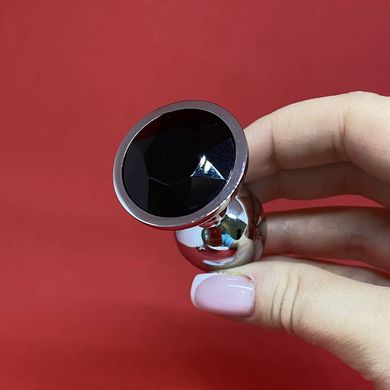 Анальная страза с черным кристаллом (2,8 см) - фото