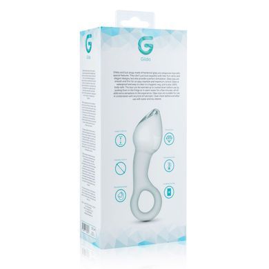 Анальна пробка с кольцом из стекла Gildo Glass Prostate Plug No. 13 4,3 см - фото