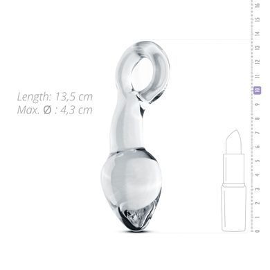 Анальна пробка с кольцом из стекла Gildo Glass Prostate Plug No. 13 4,3 см - фото