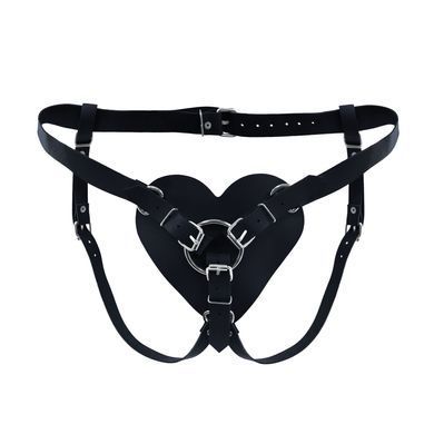 Трусики Сердце для страпона Feral Feelings Hearts Strap-on Belt Black - фото