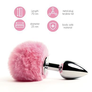 Анальна пробка з хвостиком Pink (2,5 см) FeelzToys Bunny Tails Butt