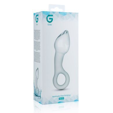 Анальна пробка с кольцом из стекла Gildo Glass Prostate Plug No. 13 4,3 см - фото