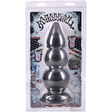 Анальна пробка для фістінгу Doc Johnson American Bombshell Triple Payload Gun Metal (7,6 см) - фото