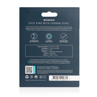 Эрекционное кольцо Boners Cock Ring With Carbon Steel - фото