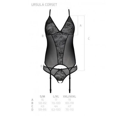 Корсет и трусики с доступом Passion Ursula Corset black S/M