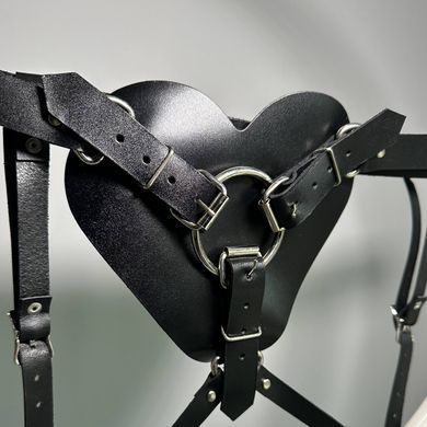 Трусики Сердце для страпона Feral Feelings Hearts Strap-on Belt Black - фото
