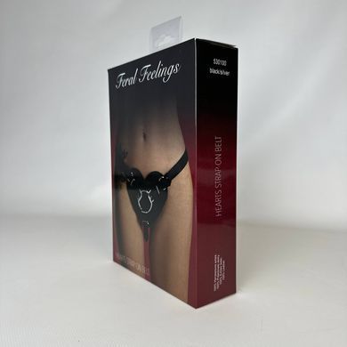 Трусики Сердце для страпона Feral Feelings Hearts Strap-on Belt Black - фото