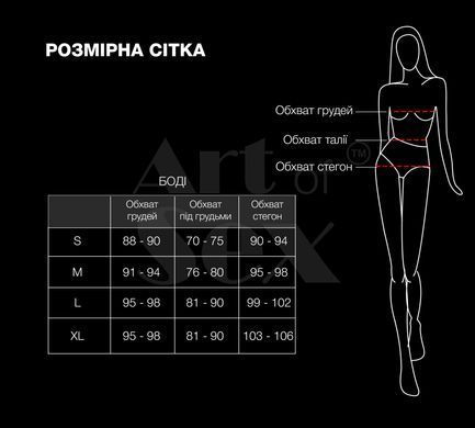 Боді з рукавами Art of Sex Jessica чорне мокрий оксамит L