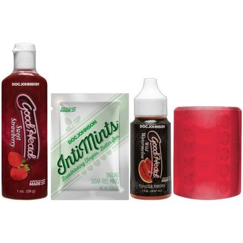 Набір для мінету з наскрізним мастурбатором Doc Johnson GoodHead Fundamentals Kit zip-пакет