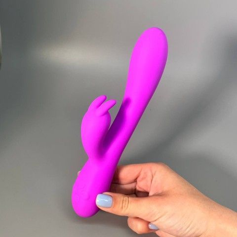 Вібратор-кролик з підігрівом Wooomy Gili-Gili Vibrator Heat Purple - фото