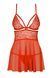 Сорочка та трусики Obsessive 838-BAB-3 babydoll & thong red S/M