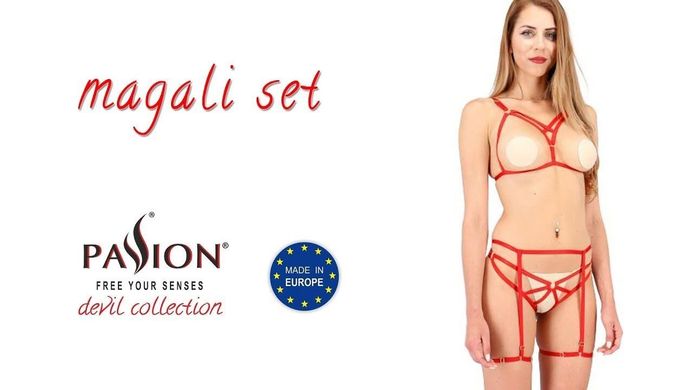 Комплект білизни MAGALI SET OpenBra red Passion Exclusive S/M - фото