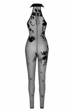 Бодістокінг Noir Handmade F315 Ego flocked mesh halter catsuit S - фото