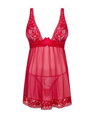 Сорочка та трусики Obsessive Lacelove babydoll & thong M/L