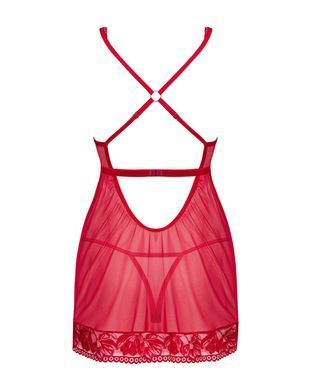 Сорочка та трусики Obsessive Lacelove babydoll & thong M/L