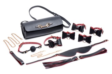 БДСМ набір 9 предметів Master Series Bow Luxury BDSM Set With Travel Bag - фото