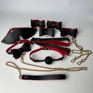 БДСМ набір 9 предметів Master Series Bow Luxury BDSM With Travel Bag - фото