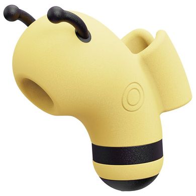 KisToy CuteVibe Beebe - вакуумний стимулятор на палець з мікрострумом бджілка Yellow - фото