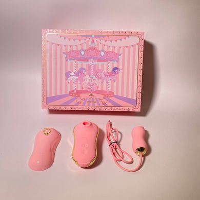 Набір 2в1 Zalo UNICORN Set PINK - віброяйце + вакуумний стимулятор - фото