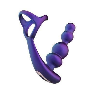 Анальные вибробусы с эрекционным кольцом Hueman Stellar Force Anal Beads with Cockring - фото