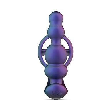 Анальные вибробусы с эрекционным кольцом Hueman Stellar Force Anal Beads with Cockring - фото