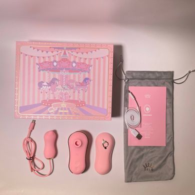 Набір 2в1 Zalo UNICORN Set PINK - віброяйце + вакуумний стимулятор - фото