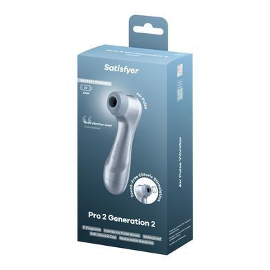 Satisfyer Pro 2 Generation 2 Battery Series Light Blue - вакуумний кліторальний стимулятор блакитний (м'яте паковання) - фото