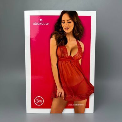 Сорочка та трусики Obsessive Lacelove babydoll & thong M/L
