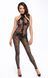 Бодістокінг Noir Handmade F315 Ego flocked mesh halter catsuit S - фото товару