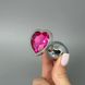 Анальна пробка зі стразом Ouch! Heart Gem S сріблястий/рожевий (2,7 см) - фото товару