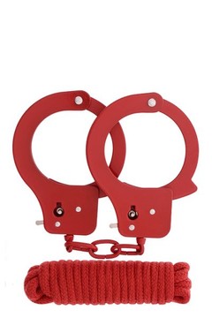 Набір БДСМ Dream toys Bondx Metal Cuffs & love Rope Set Red - фото