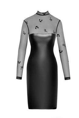 Платье Noir Handmade F310 Sublime wetlook and flocked mesh midi dress S