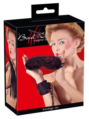 Bad Kitty Bondage Set - набір БДСМ 3 предмети чорно-червоний - фото