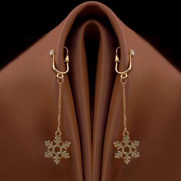 Прикраси для клітора та статевих губ UPKO non-pierced clitoral jewelry dangle with snowflake - фото