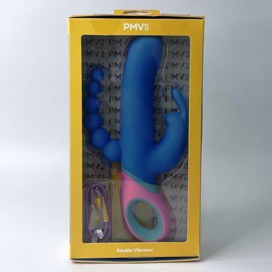 Вібратор ротатор з анальними бусами 3в1 PMV20 Vice Double Vibrator - фото