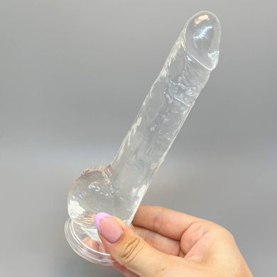 Прозорий фалоімітатор Alive Jelly Dildo Lusty (18 см) - фото