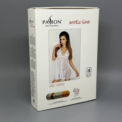 Прозрачная сорочка и трусики Passion JANET CHEMISE white S/M