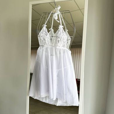 Прозрачная сорочка и трусики Passion JANET CHEMISE white S/M