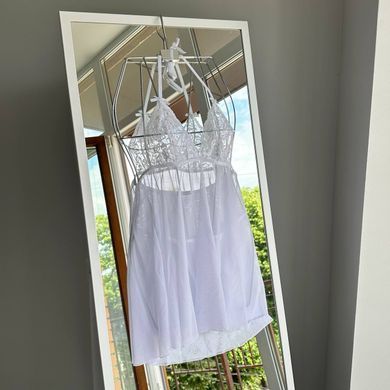 Прозрачная сорочка и трусики Passion JANET CHEMISE white S/M