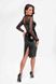 Платье Noir Handmade F310 Sublime wetlook and flocked mesh midi dress S