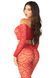 Еротичний комплект Leg Avenue Off The Shoulder Top and Footless Tights One Size Red - фото товару
