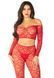 Еротичний комплект Leg Avenue Off The Shoulder Top and Footless Tights One Size Red - фото товару