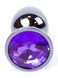 Анальная пробка с кристаллом Boss Dark Silver PLUG Purple S (2,7 см) (недостатки лакового покрытия) - фото товара