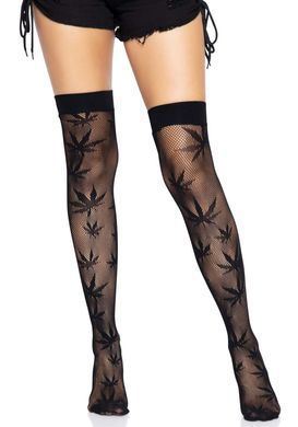 Панчохи Leg Avenue 420 Net thigh highs Black - фото