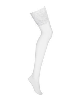 Чулки под пояс Obsessive 810-STO-2 stockings white L/XL - фото