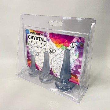 Набір анальних пробок Doc Johnson Crystal Jellies прозорий (2 см, 3 см, 4 см) - фото