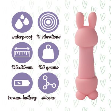 Кліторальний стимулятор з 2 насадками FeelzToys Mister Bunny рожевий - фото