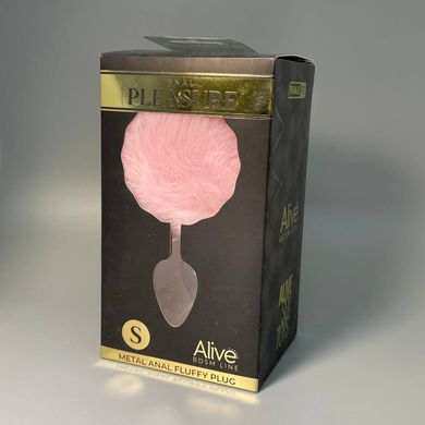 Анальна пробка з хвостиком Pink (2,8 см) Alive Fluffly Plug S