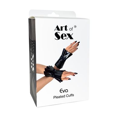 Вінілові плісовані манжети на руки Art of Sex Eva чорні