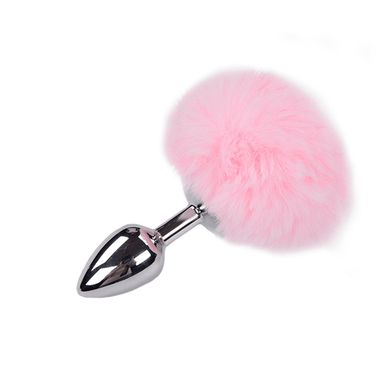 Анальная пробка с хвостиком Pink (2,8 см) Alive Fluffly Plug S